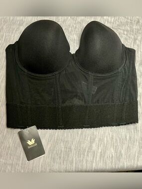 Wacoal Strapless Longline Bustier Bra Black NWT 32DD 34D Bridal Quiet Luxury